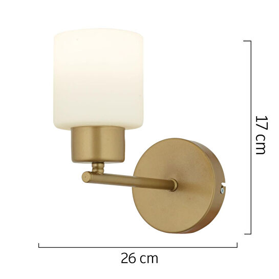 Apliqa Lima Eskitme Beyaz Cam Duvar Lambası Yatak Odası-yatak Başı-banyo İçin Modern Aplik