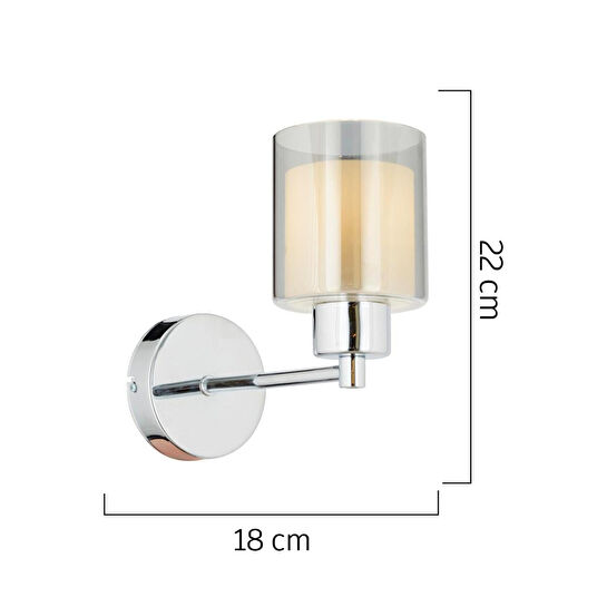 Apliqa Goldie Krom Yatak Odası-yatak Başı Duvar Lambası 2'li Aplik Seti