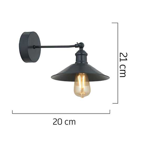 Apliqa Yekta Siyah Yatak Odası-yatak Başı,cafe,restoran Için Duvar Lambası Retro Aplik