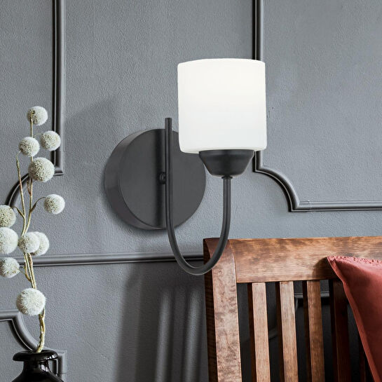 Apliqa Esila Siyah Boyalı Duvar Lambası Yatak Odası-yatak Başı-banyo İçin Modern Aplik