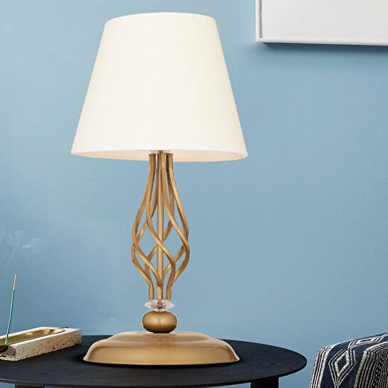 Apliqa Lupin Beyaz Şapkalı Eskitme Masa Lambası Modern Tasarım Salon-yatak Odası Abajur