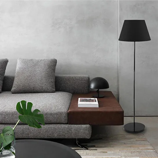 Apliqa Flora Tekli Siyah Şapkalı Siyah Dekoratif Modern Tasarım Retro Salon Lambader