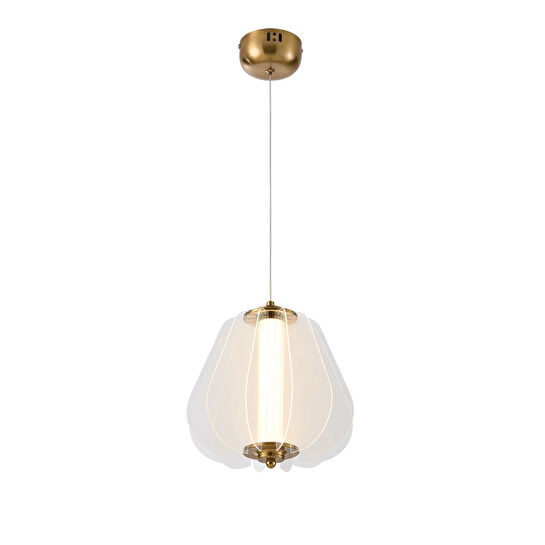 Apliqa Hopps 18 Watt 3000k Elips Bakır Tekli Led Sarkıt Avize