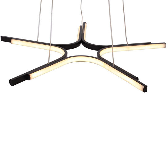 Apliqa Simon Mat Siyah Boyalı 50 Watt Led 300k Salon Oturma Odası Genç Odası Ledli Avize