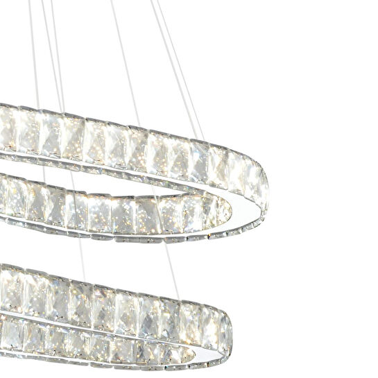 Apliqa Valeri̇a Krom 2 Katli Kri̇stal Taşli Led Avi̇ze