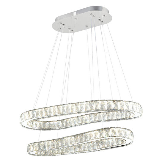 Apliqa Valeri̇a Krom 2 Katli Kri̇stal Taşli Led Avi̇ze