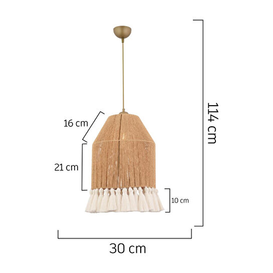 Apliqa Macaron Tekli Hasır Makrome Desenli Bohem Tarzı Yatak Odası, Çocuk Odası, Koridor, Salon Sarkıt Avize