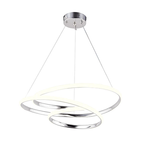 Apliqa Valter Krom 3 Renkli 75 Watt Kristal Ledli Modern Oturma Odası Salon Sarkıt Avize