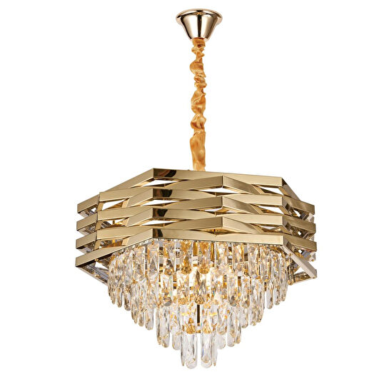 Apliqa Corde 50'lik Gold Kaplamalı Kristal Avize