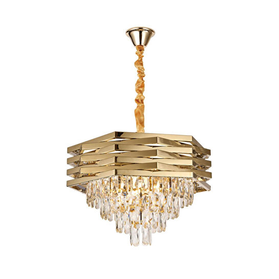 Apliqa Corde 50'lik Gold Kaplamalı Kristal Avize