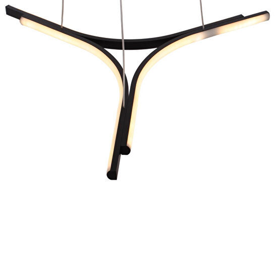 Apliqa Simon Mat Siyah Boyalı 30 Watt Led 300k Salon Oturma Odası Genç Odası Ledli Avize