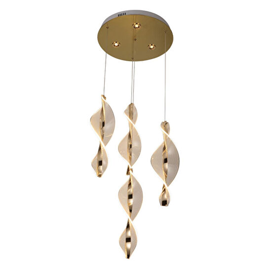 Apliqa Gupse 4 Lü Yuvarlak 62 Watt Ledli Modern Tasarım Oturma Odası Salon Avize