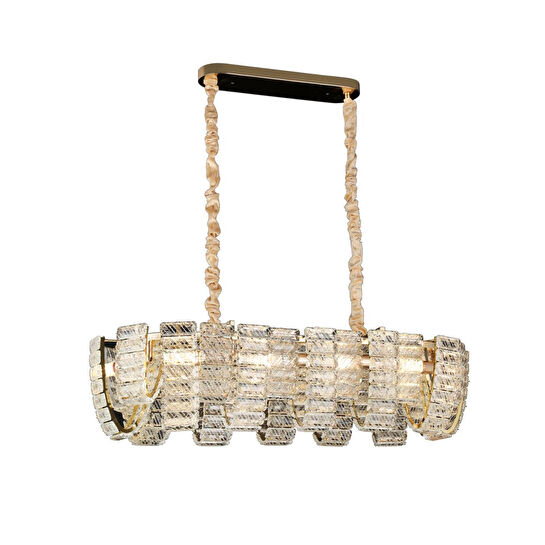 Apliqa Loya Sıralı Kristal Taşlı Oturma Odası, Salon Sarkıt Avize