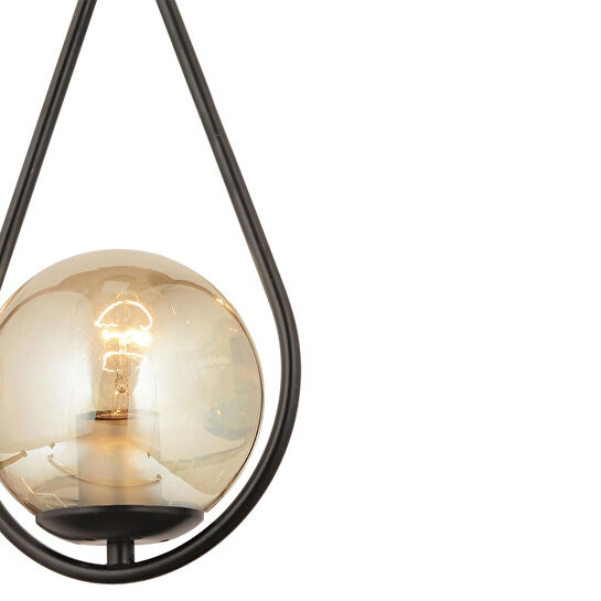 Apliqa Mirza Tekli Siyah Bal Camlı Modern Sarkıt Mutfak Salon Sarkıt Avize