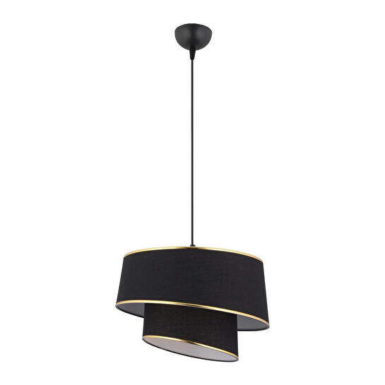 Apliqa Paoni 2 Katlı Siyah Gold Detaylı Modern Koridor,yatak Odası Salon Avize