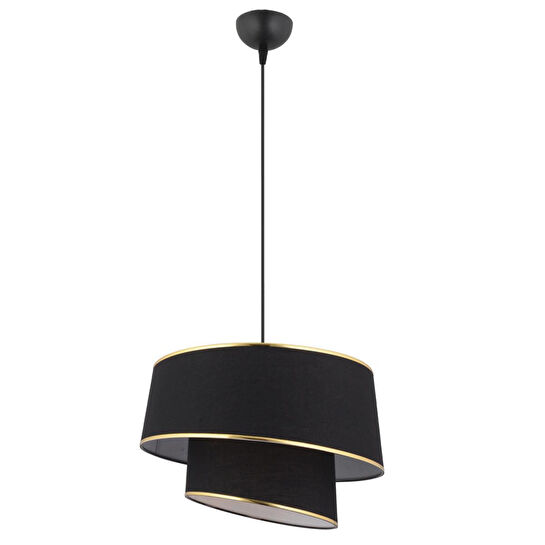 Apliqa Paoni 2 Katlı Siyah Gold Detaylı Modern Koridor,yatak Odası Salon Avize