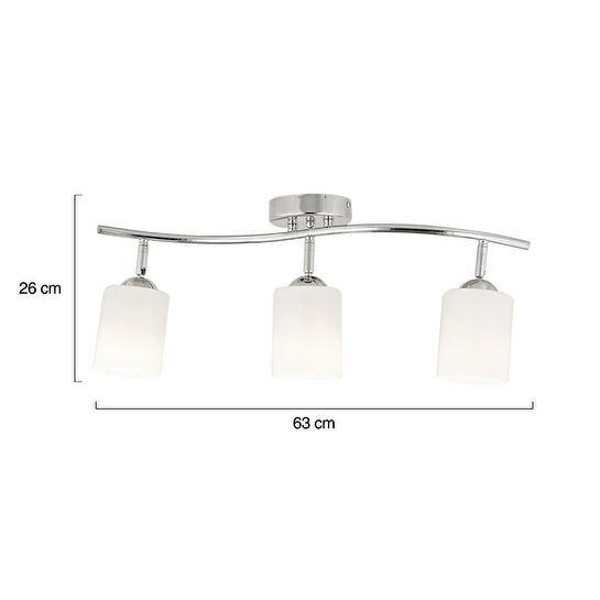Apliqa Riley 3lü Krom Spot Bardak Camlı Modern Koridor Mutfak Salon Plafonyer Avize