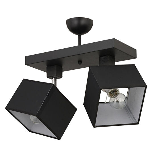 Apliqa Grande 2li Siyah Modern Koridor Mutfak Salon Plafonyer Avize