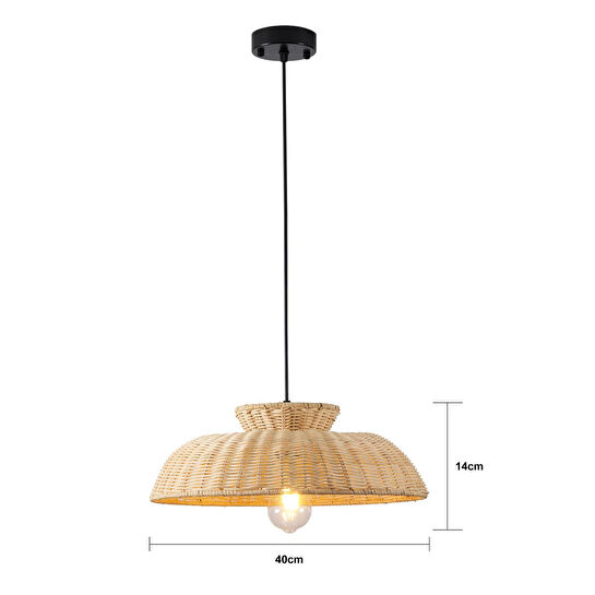 Apliqa Enrico Tekli Rattan Modern Tasarım Oturma Odası Avize