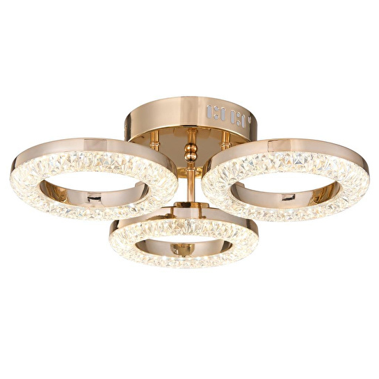 Apliqa Oylum 3'lü Gold 24 Watt Kristalli Koridor Salon Led Plafonyer Avize