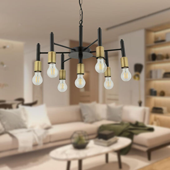 Apliqa Semin 7li Modern Cafe,restoran Için Uygun Retro Salon Avize