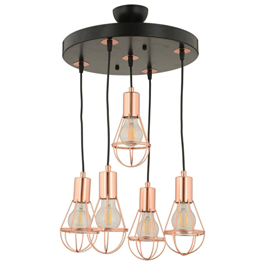 Apliqa Ciri 5 Li Yuvarlak Bakır Kaplama Tel Modern Genç Odası Mutfak Oturma Odası Salon Sarkıt Avize