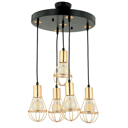 Apliqa Ciri 5 Li Yuvarlak Bakır Kaplama Tel Modern Genç Odası Mutfak Oturma Odası Salon Sarkıt Avize