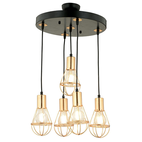 Apliqa Ciri 5 Li Yuvarlak Bakır Kaplama Tel Modern Genç Odası Mutfak Oturma Odası Salon Sarkıt Avize