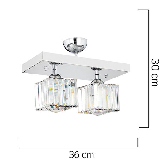 Apliqa Ri̇vi̇a 2 Li̇ Krom Kaplama Plafonyer Taşli Salon Avi̇ze