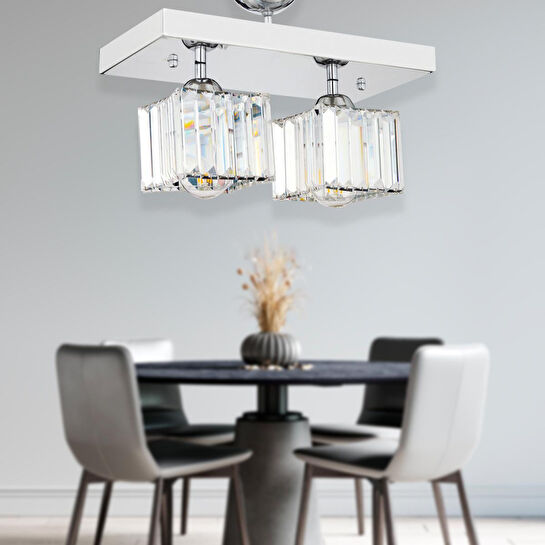 Apliqa Ri̇vi̇a 2 Li̇ Krom Kaplama Plafonyer Taşli Salon Avi̇ze