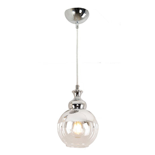 Apliqa Leon Tekli Krom Sarkıt Salon Avize Çap:15cm