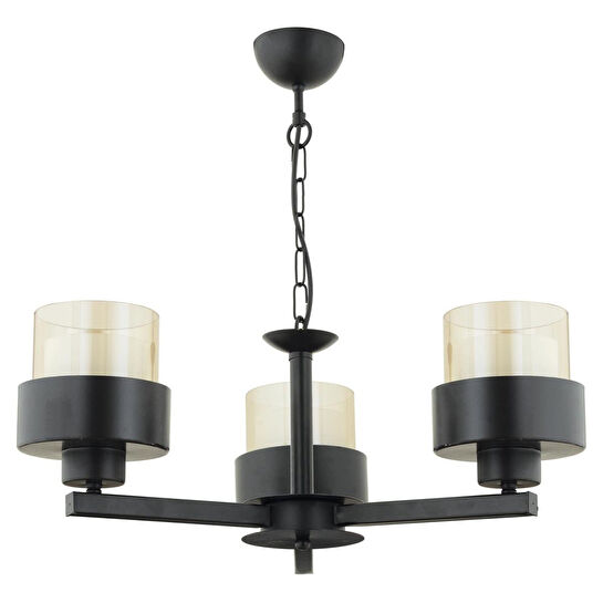 Apliqa Carla 3 Kollu Siyah Modern Genç Odası Mutfak Oturma Odası Retro Salon Avize