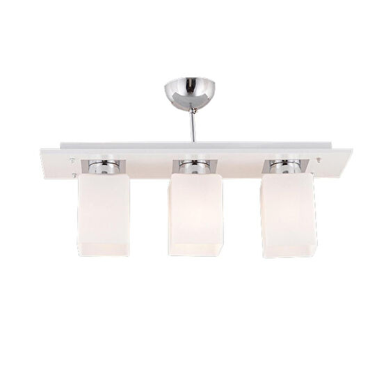 Apliqa Atlas 3 Lü Sıralı Beyaz Modern Genç Odası Mutfak- Banyo Mutfak Salon Spot Avize