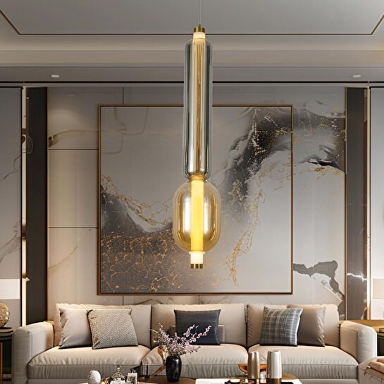 Apliqa Noemi 12 Watt Tekli Gold Modern Tekli Sarkıt Avize