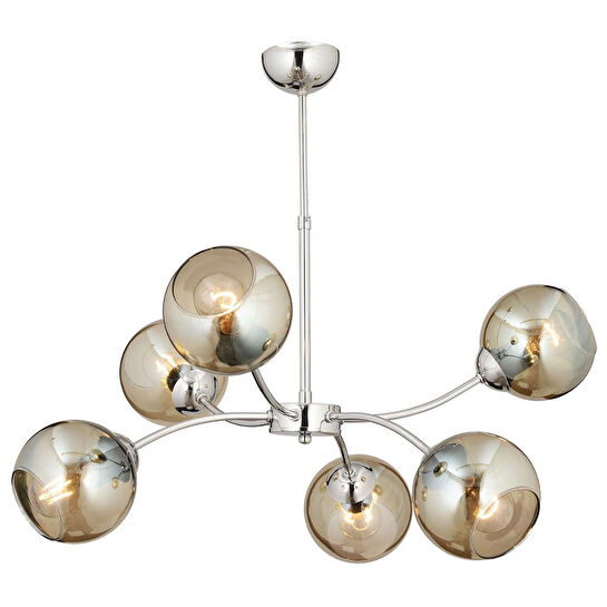 Apliqa Ecvet 6lı Krom Modern Oturma Odası Yatak Odası Salon Avize