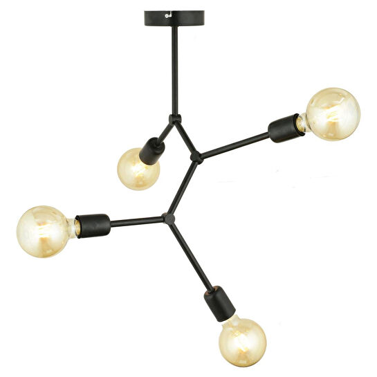 Apliqa Darvin 4 Lü Siyah Modern Genç Odası Mutfak Yatak Odası Retro Salon Avize