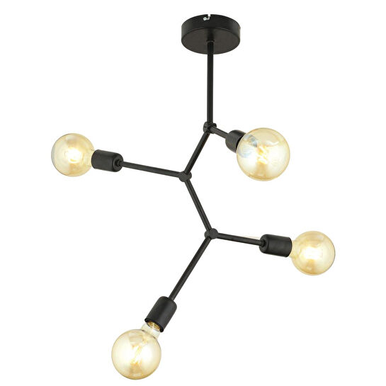 Apliqa Darvin 4 Lü Siyah Modern Genç Odası Mutfak Yatak Odası Retro Salon Avize