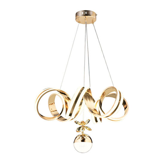 Apliqa Amott Gold 3 Renkli 150 Watt Kristal Ledli Kelebek Led Top Avize Modern Oturma Odası Salon Sarkıt Avize