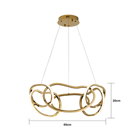 Apliqa Quon 6'lı Gold 110 Watt Yuvarlak Modern Sarkıt Salon Led Avize