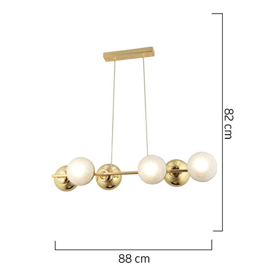 Apliqa Berca 6li Gold Avi̇ze Modern Mutfak Yemek Masası Üstü Yatak Odası Salon Avize