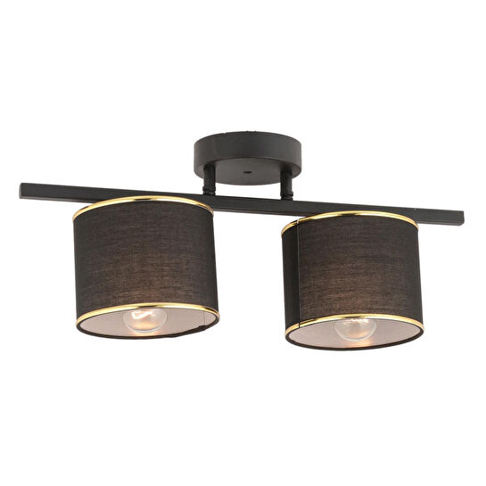 Apliqa Selina 2li Siyah Modern Plafonyer Genç Odası Mutfak Yatak Odası Avize