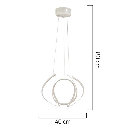 Apliqa Pietra Beyaz Sarkıt 56 Watt Sarkıt 3 Renkli Ledli Modern Mutfak Banyo Led Salon Sarkıt Avize