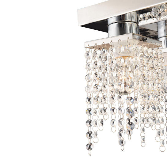 Apliqa Nikola 4lü Krom Kristalli Taşlı Modern Tasarım Kristal Salon Avize
