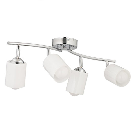 Apliqa Riley 4lü Krom Spot Bardak Camlı Modern Koridor Mutfak Salon Plafonyer Avize