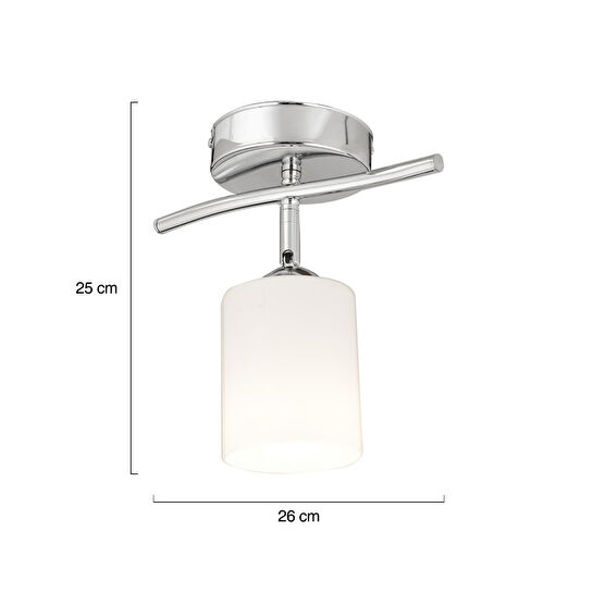 Apliqa Riley Tekli Krom Spot Bardak Camlı Modern Koridor Mutfak Salon Plafonyer Avize