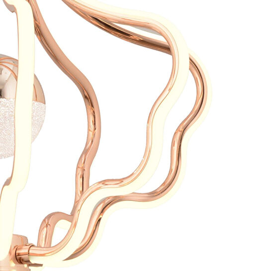 Apliqa Camelia Gold Kaplama 3 Renkli 50 Watt Ledli Modern Tasarım Oturma Odası,genç Odası,yatak Odası,salon Sarkıt Led Avize