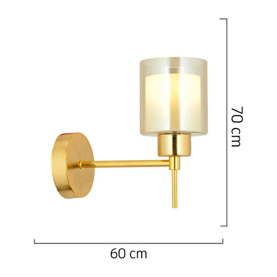 Apliqa Cemre 6 Lı Gold Modern Tasarım Yatak Odası Salon Avize-aplik Seti 3 Parça Avize-aplik Seti Seti