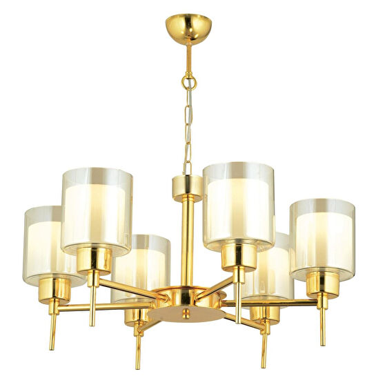 Apliqa Cemre 6 Lı Gold Modern Yatak Odası Salon Avize