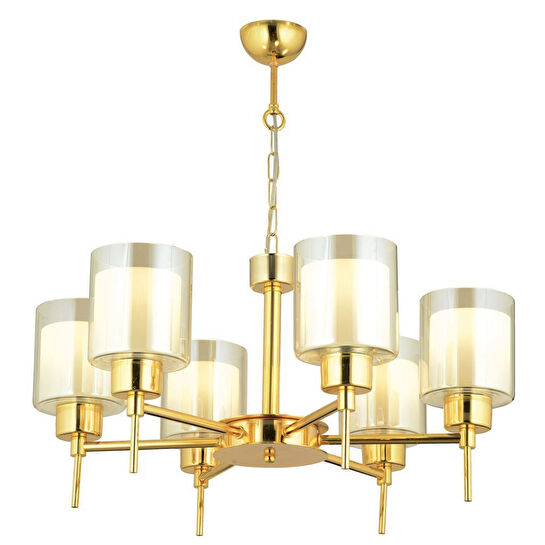 Apliqa Cemre 6 Lı Gold Modern Yatak Odası Salon Avize