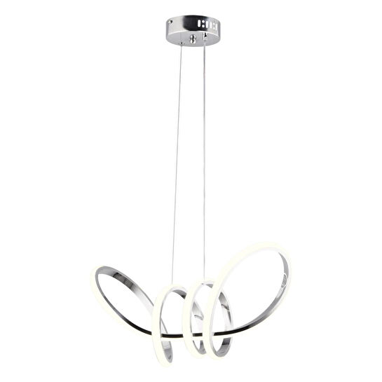 Apliqa Jayla Krom 3 Renkli 61 Watt Kristal Ledli Modern Oturma Odası Salon Sarkıt Avize